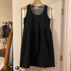 piper and scoot black denim dress
